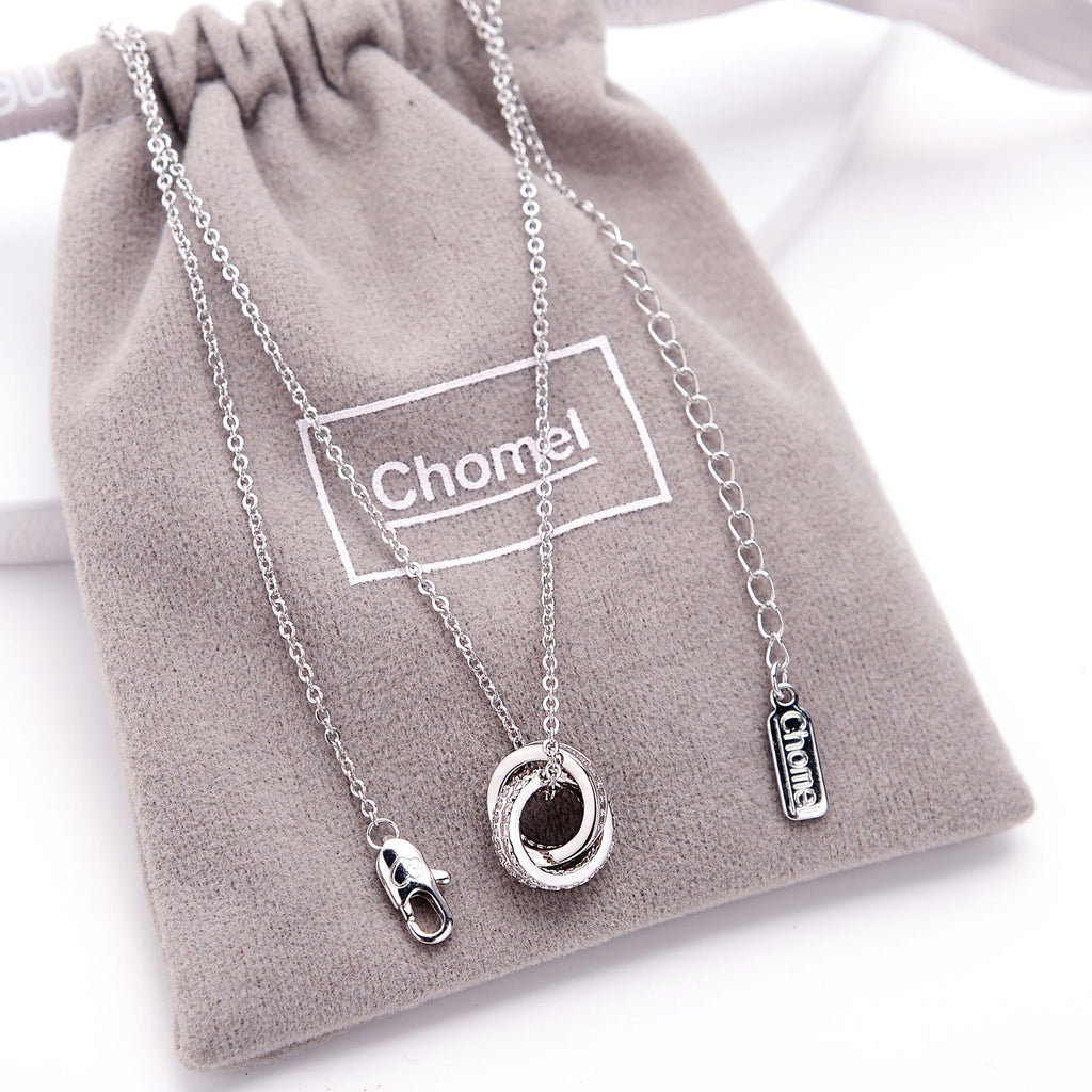 Chomel S925 Silver Twin Circle Necklace